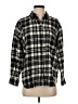 Gap 100% Cotton Plaid Black Long Sleeve Button-Down Shirt Size S - photo 1