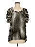 Pleione 100% Polyester Black Short Sleeve Blouse Size M - photo 1