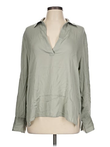 Vince. Long Sleeve Silk Top (view 1)