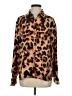 Dee Ocleppo 100% Polyester Animal Print Brown Long Sleeve Blouse Size S - photo 1