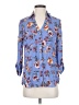 Iz Byer 100% Polyester Floral Blue 3/4 Sleeve Blouse Size S - photo 1