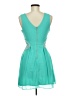 Crystal Doll 100% Polyester Solid Teal Cocktail Dress Size 9 - photo 2