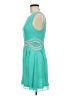 Crystal Doll 100% Polyester Solid Teal Cocktail Dress Size 9 - photo 5