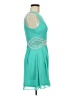 Crystal Doll 100% Polyester Solid Teal Cocktail Dress Size 9 - photo 4