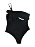 Unbranded Solid Black One Piece Swimsuit Size M - photo 2
