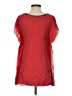 BCBGMAXAZRIA 100% Silk Red Short Sleeve Silk Top Size XS - photo 2