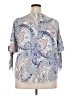Shein Curve Paisley Blue 3/4 Sleeve Blouse Size 2X - photo 2