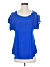 Express Outlet 100% Polyester Blue Short Sleeve Blouse Size XS - photo 1