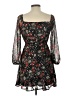 Francesca's Floral Black Cocktail Dress Size L - photo 2