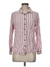 Jachs Girlfriend 100% Rayon Stripes Pink Long Sleeve Button-Down Shirt Size M - photo 1