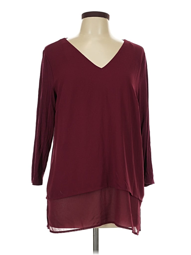 Pre-owned Michael Michael Kors 3/4 Sleeve Blouse In Burgundy