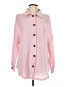 Unbranded Houndstooth Pink Long Sleeve Blouse Size L - photo 1