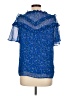 CeCe 100% Polyester Floral Multi Color Blue Short Sleeve Blouse Size L - photo 2