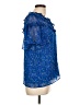 CeCe 100% Polyester Floral Multi Color Blue Short Sleeve Blouse Size L - photo 4
