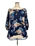 Liberty Love 100% Polyester Blue 3/4 Sleeve Blouse Size 3X - photo 1