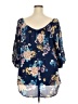 Liberty Love 100% Polyester Blue 3/4 Sleeve Blouse Size 3X - photo 2
