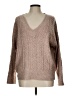 Jason Wu Chevron-herringbone Tan Pullover Sweater Size L - photo 1