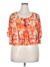 French Laundry Orange Short Sleeve Blouse Size 2X - photo 1