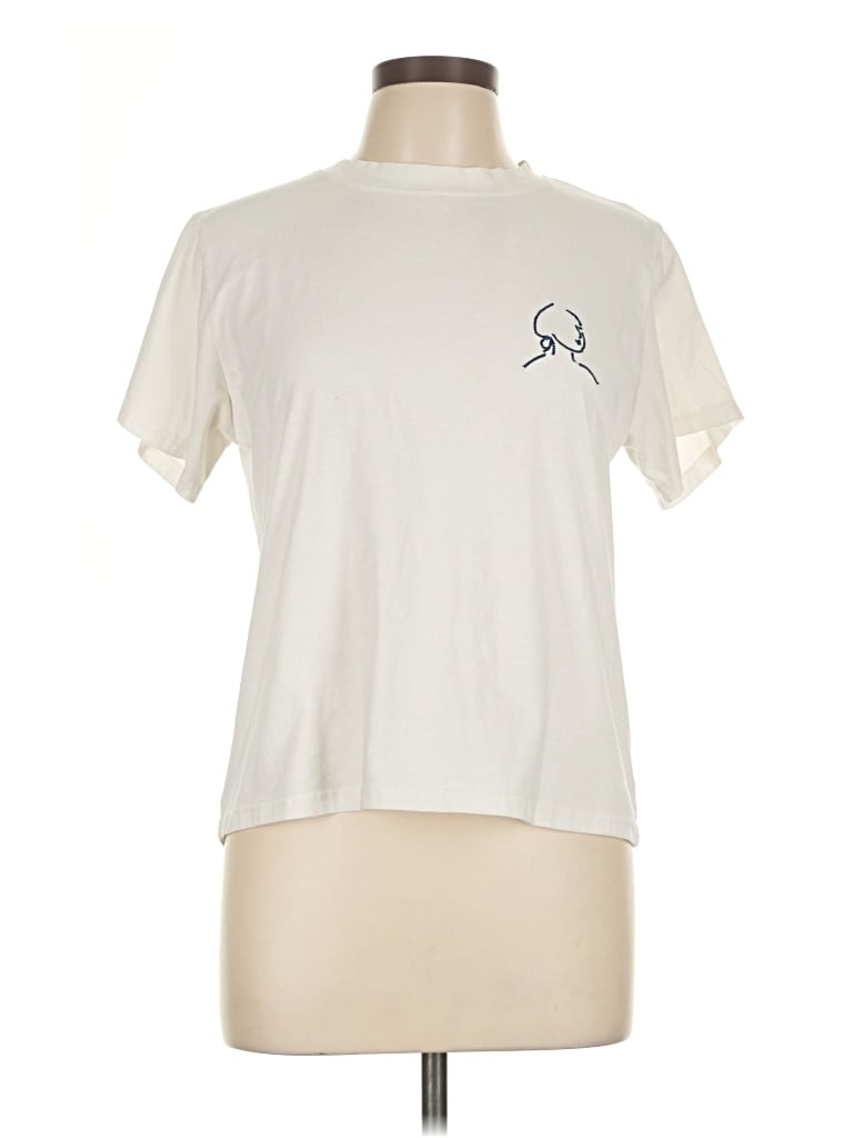 Pre-owned Mng Short Sleeve T-shirt In Ivory