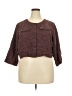 Torrid Brown 3/4 Sleeve Button-Down Shirt Size 3X Plus (3) - photo 1