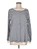 VICI 100% Polyester Chevron-herringbone Black Long Sleeve Blouse Size M - photo 1