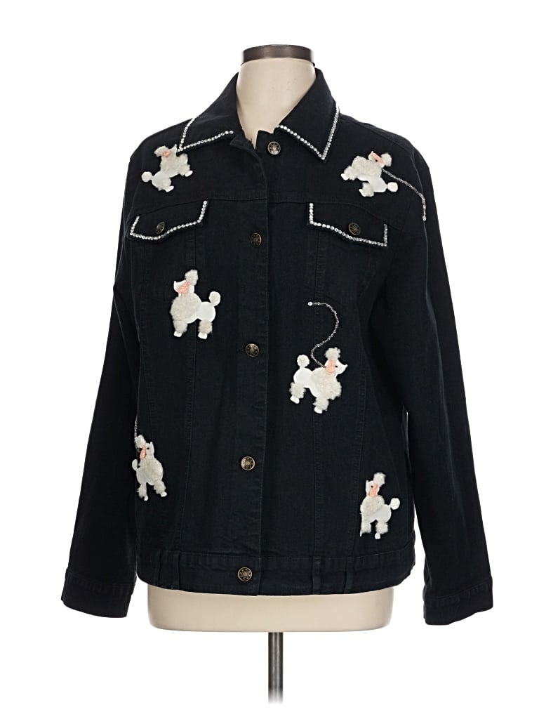 Pre-owned Quacker Factory Denim Jacket In Black