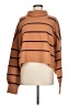 Lillusory Stripes Brown Turtleneck Sweater Size L - photo 1