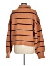Lillusory Stripes Brown Turtleneck Sweater Size L - photo 2