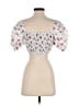 Lulus 100% Polyester White Red Short Sleeve Blouse Size S - photo 2