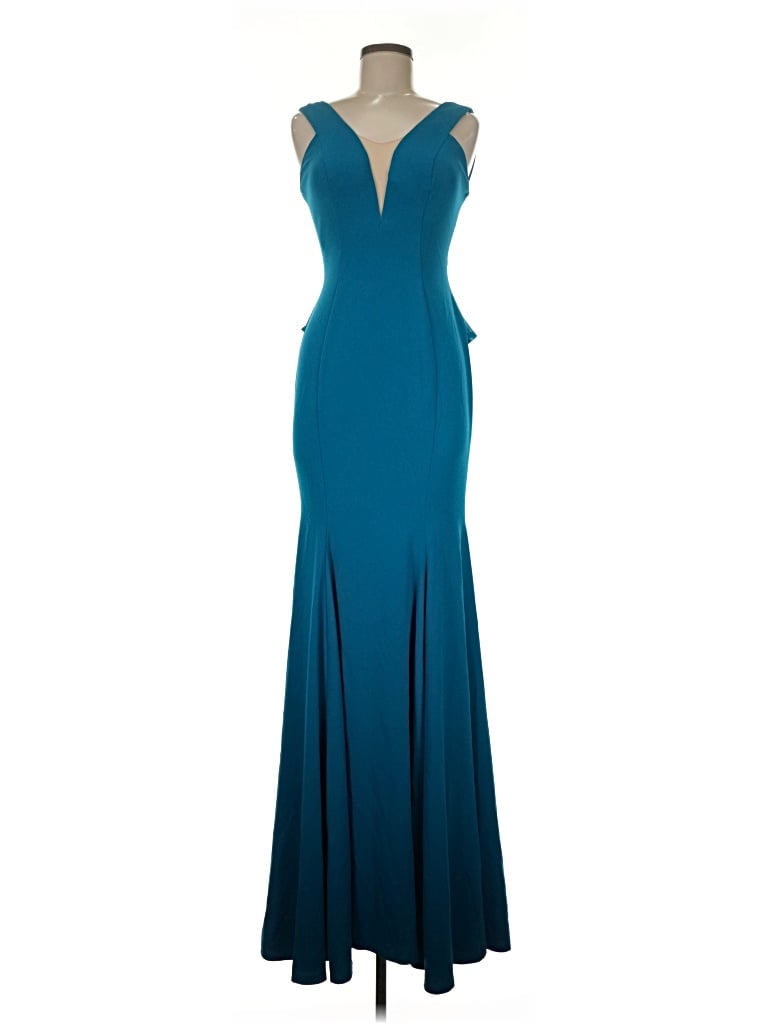Pre-owned Terani Couture Cocktail Dress In Teal