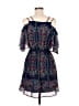 Miami 100% Polyester Paisley Blue Cocktail Dress Size M - photo 2