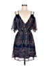 Miami 100% Polyester Paisley Blue Cocktail Dress Size M - photo 1