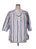 Catherines Stripes Blue 3/4 Sleeve Blouse Size 0X - photo 1