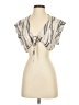 Free People Stripes Multi Color Silver Sleeveless Blouse Size 4 - photo 1