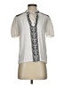 Lucky Brand Silver Short Sleeve Blouse Size S - photo 1