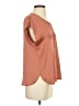 Label 100% Polyester Solid Brown Short Sleeve Blouse Size XS - photo 4