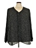 Torrid 100% Polyester Polka Dots Black Long Sleeve Blouse Size 5X Plus (5) - photo 1
