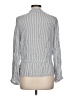 Velvet Heart Stripes Silver Long Sleeve Blouse Size L - photo 2