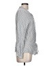 Velvet Heart Stripes Silver Long Sleeve Blouse Size L - photo 4