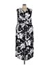 Connected Apparel Tropical Black Casual Dress Size 24 - photo 1