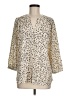 NYDJ Animal Print Ivory 3/4 Sleeve Blouse Size M - photo 1
