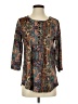 PatPat Brown Blue 3/4 Sleeve Blouse Size S - photo 1