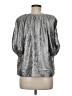 Gap 100% Polyester Metallic Silver 3/4 Sleeve Blouse Size M - photo 2