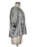 Gap 100% Polyester Metallic Silver 3/4 Sleeve Blouse Size M - photo 4