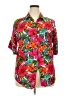 Venezia 100% Rayon Tropical Red Short Sleeve Blouse Size 18 - photo 1