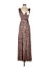 Mac Duggal 100% Polyester Metallic Brown Gold Cocktail Dress Size 2 - photo 1