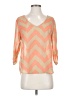 Soulmates 100% Polyester Chevron-herringbone Orange 3/4 Sleeve Blouse Size S - photo 1