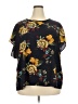 Emery Rose 100% Polyester Floral Black Short Sleeve Blouse Size 4X - photo 1