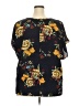 Emery Rose 100% Polyester Floral Black Short Sleeve Blouse Size 4X - photo 2