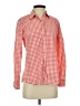Joe Fresh 100% Cotton Checkered-gingham Orange Long Sleeve Button-Down Shirt Size XS - photo 1